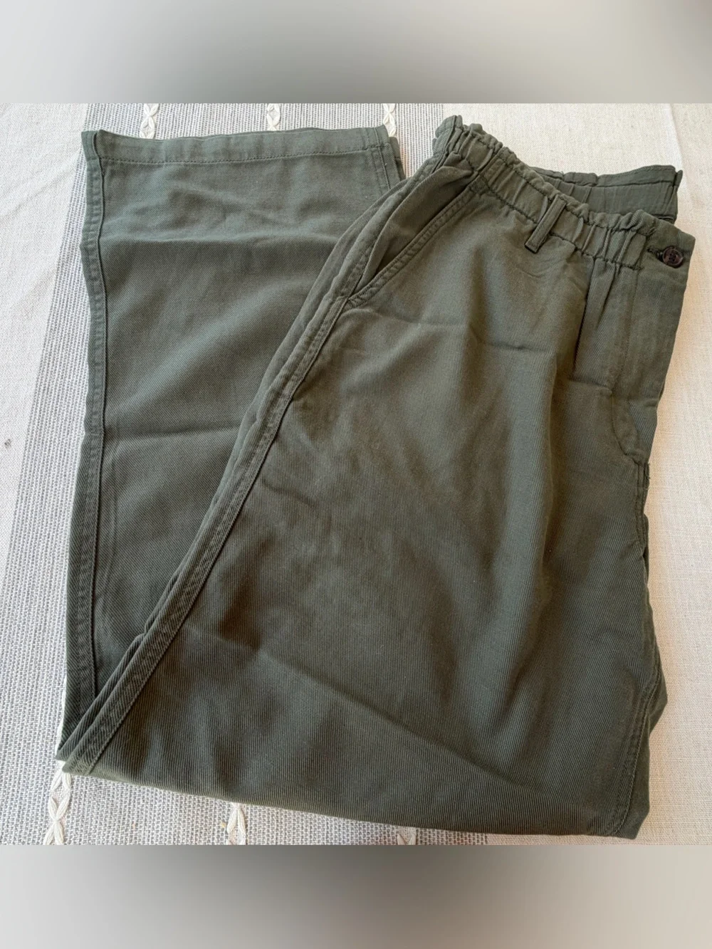 NEW women GAP Olive Elastic Waist Pants side pocket comfy light soft easy wear - Picture 1 of 7